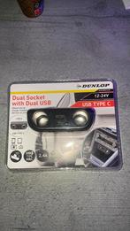 Dunlop dual socket with dual USB, Auto diversen, Carkits, Nieuw, Ophalen of Verzenden