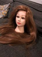 Oefenhoofd met Bruin Haar, Sieraden, Tassen en Uiterlijk, Uiterlijk | Haarverzorging, Ophalen of Verzenden, Gebruikt, Pruik of Haarverlenging