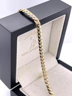 Massief Gouden Gourmet Schakelarmband - 19.5 cm, Ophalen, -, Zo goed als nieuw, Info@tiemanjuweliers.nl