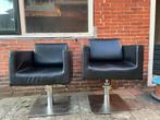 2x Kapperstoelen, Huis en Inrichting, Stoelen, Ophalen, Gebruikt, Twee, Zwart