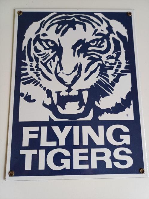 flying tiger luchtvaart maatschappij emaille reclamebord, Verzamelen, Merken en Reclamevoorwerpen, Gebruikt, Reclamebord, Ophalen of Verzenden