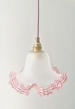 Vintage Frans lampje glas met roze details, Frans, Ophalen of Verzenden, Minder dan 50 cm, Glas