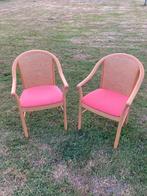 2 eetkamerstoelen rotan rug, Huis en Inrichting, Stoelen, Ophalen, Gebruikt, Twee, Overige kleuren
