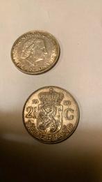 2 x 2 1/2 gulden Juliana 1959 en 1960, Postzegels en Munten, Zilver, 2½ gulden, Ophalen of Verzenden, Koningin Juliana