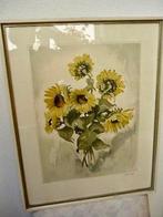 Mooi schilderij Zonnebloem, gesigneerd D. Klinge, Ophalen