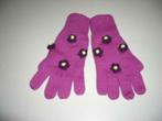 1 paar mooie paarse handschoenen met bloemetjes, Kinderen en Baby's, Kinderkleding | Mutsen, Sjaals en Handschoenen, Meisje, Ophalen of Verzenden