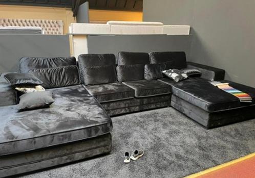 U vormige loungebank Hoekbank Lara L+2+L zwart bank 380 cm, Huis en Inrichting, Banken | Bankstellen, Gebruikt, Hoekbank, Vierpersoons of meer
