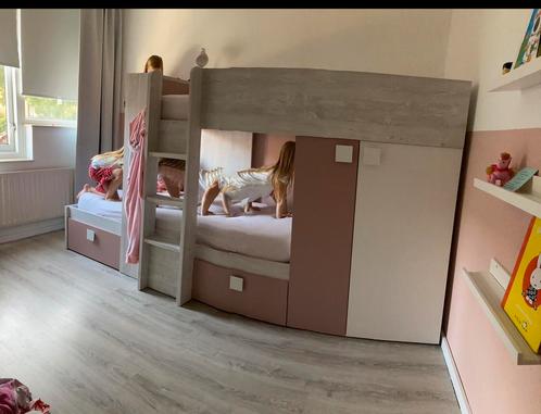 Stapelbed met kast en lades, Kinderen en Baby's, Kinderkamer | Stapelbedden en Hoogslapers, Gebruikt, Stapelbed, Ophalen