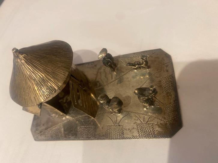 Zilveren Miniatuur Boerderij Ecuador, Antiek en Kunst, Antiek | Goud en Zilver, Zilver, Ophalen of Verzenden