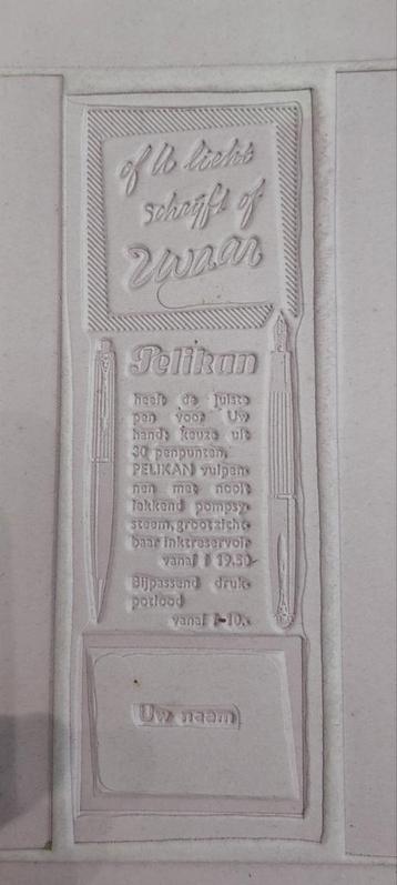 Vintage Pelikaan (pennenmerk) letterpress items beschikbaar voor biedingen
