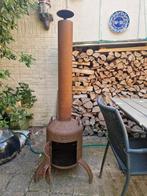 Terrashaard van grote gasfles met deur en schoorsteen, Ophalen