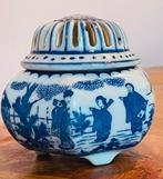 Antieke Japans blauw-wit wierookvat, Ophalen of Verzenden