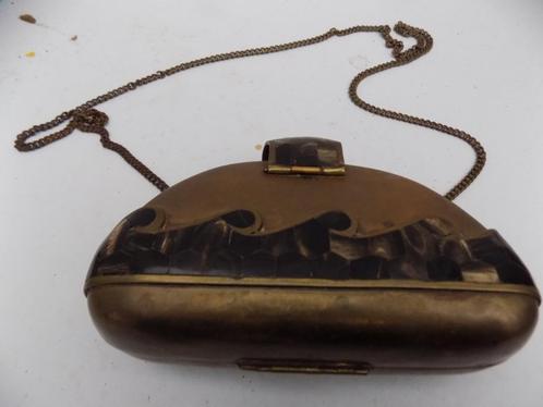 Art deco avondtas Vintage eveningbag brass with shell Inlay, Huis en Inrichting, Woonaccessoires | Overige, Gebruikt, Ophalen of Verzenden