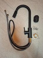 Gloednieuwe kraan uittrekbaar ZWART RVS, Minder dan 50 cm, Zwart, Nieuw, Ophalen of Verzenden