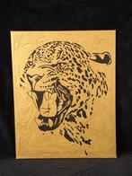 Schilderij - Golden Jaguar, Nieuw, Minder dan 50 cm, Schilderij, Ophalen of Verzenden