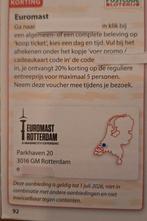 Euromast Rotterdam 20% korting, Tickets en Kaartjes, Drie personen of meer, Kortingsbon