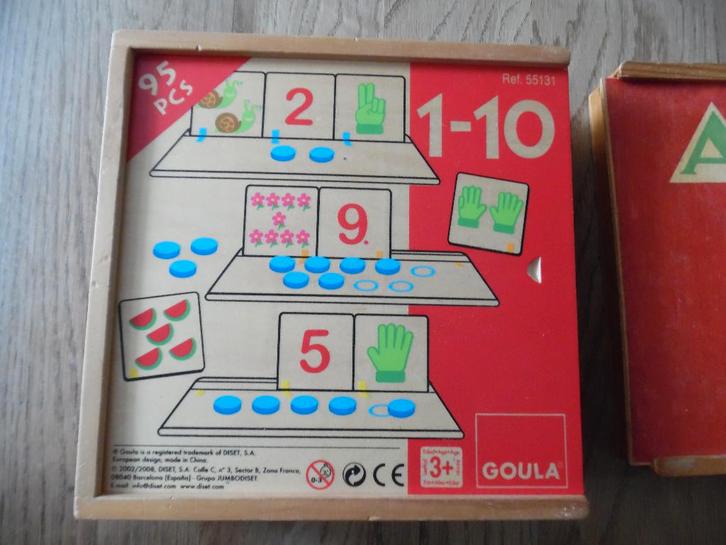 2 houten kistjes met leermiddelen 22-22-6 cm vanaf 3 jaar, Kinderen en Baby's, Speelgoed | Houten speelgoed, Nieuw, Overige typen