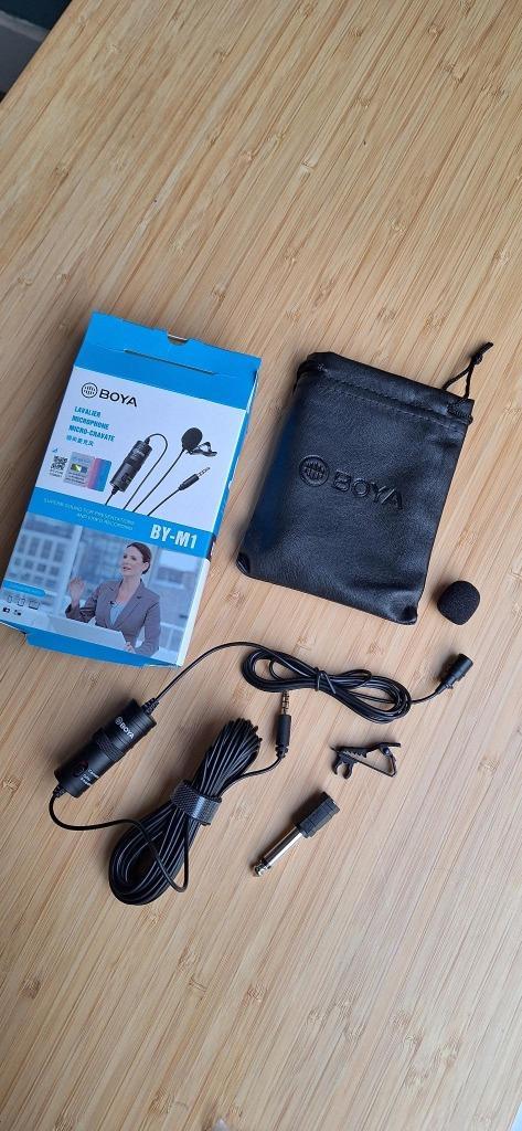 Boya BY-M1 dasspeld / lavalier microfoon (2 stks ongebruikt), Muziek en Instrumenten, Microfoons, Nieuw, Overige typen, Ophalen of Verzenden