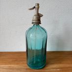 Vintage Blauw Spuitfles, Sifon, Blauwgroen, Effen, Brocante, Antiek en Kunst, Ophalen of Verzenden