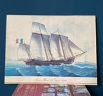 Prachtige oude prent van een oud zeilschip, Verzenden, Zo goed als nieuw, Motorboot, Kaart, Foto of Prent