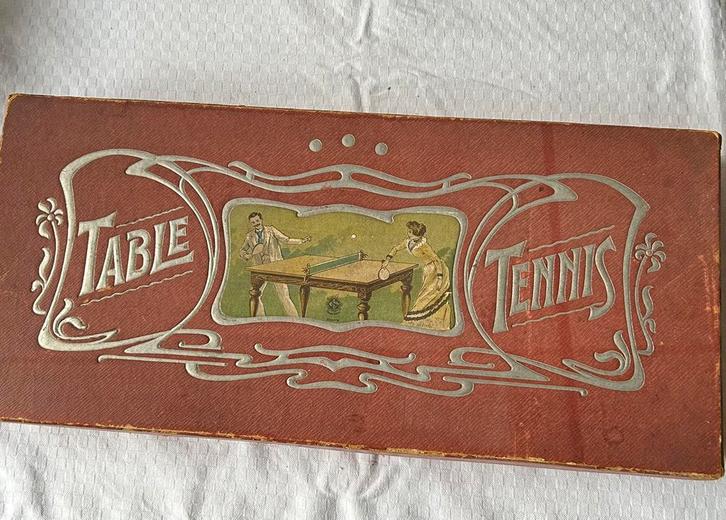 Antiek tafeltennisset, Pinpongset in originele doos, Antiek en Kunst, Antiek | Speelgoed, Ophalen of Verzenden