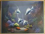 Lithografisch kunstwerk poster naar schilderij onder glas., Ophalen, Foto of Poster