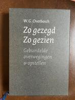 W.G. Overbosch - Zo gezegd ; Zo gezien, Boeken, Ophalen of Verzenden, Zo goed als nieuw, W.G. Overbosch
