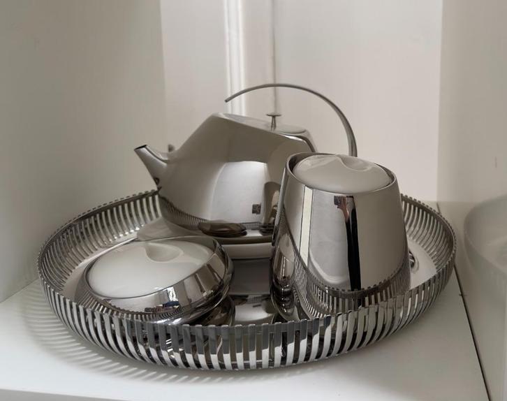 Georg Jensen koffie- / theeset met dienblad – Deens design, Huis en Inrichting, Keuken | Servies, Zo goed als nieuw, Overige typen