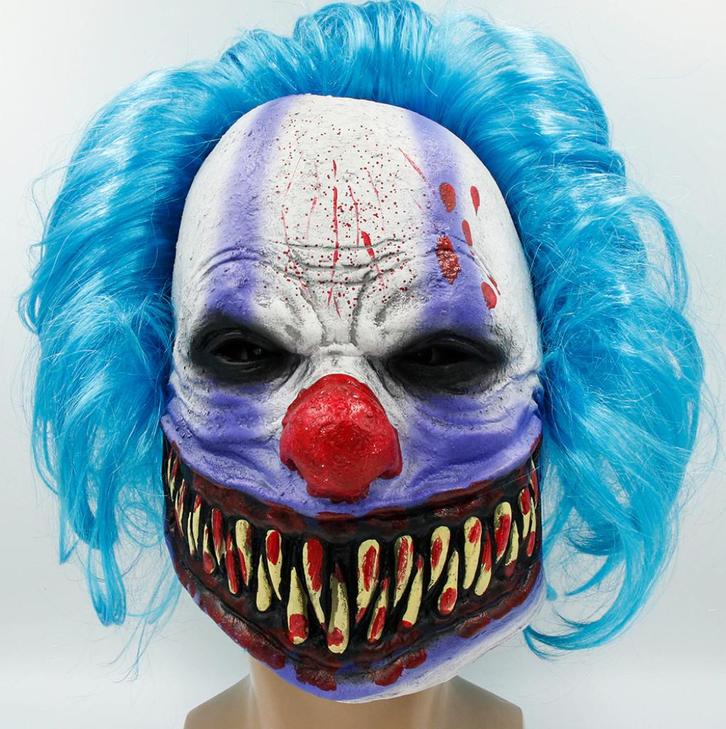 Eng Clown Masker Latex Halloween Carnaval Horror, Hobby en Vrije tijd, Feestartikelen, Nieuw, Feestartikel, Halloween of Griezel