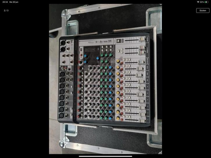 Soundcraft Mengtafel in Case, Muziek en Instrumenten, Mengpanelen, Gebruikt, 10 tot 20 kanalen, Microfooningang, Ophalen