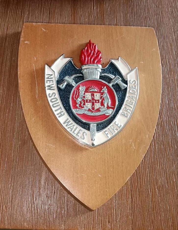 Brandweer Schildje New South Wales vintage, Verzamelen, Militaria | Algemeen, Overige soorten, Ophalen of Verzenden