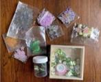 Knutselspul, decoratie kaarten, glitters, bloem, ster, blaad, Hobby en Vrije tijd, Ophalen of Verzenden, Zo goed als nieuw, Materiaal