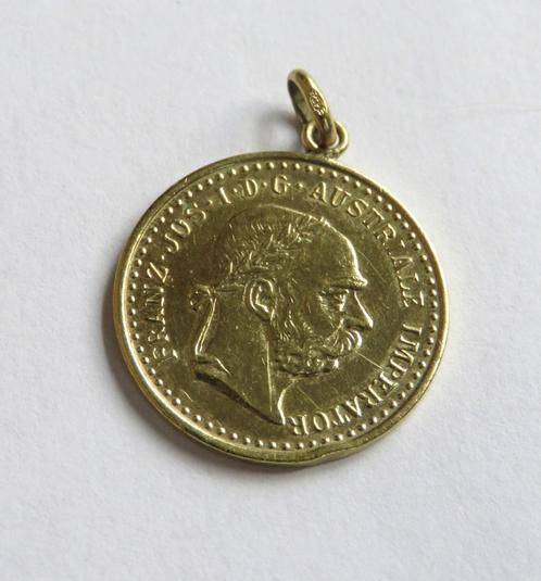 Antieke Gouden Dukaat 1904 Hanger - Franz Joseph, Sieraden, Tassen en Uiterlijk, Antieke sieraden, Hanger, Goud, Ophalen of Verzenden