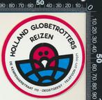 Sticker: Holland Globetrotters Reizen - Oegstgeest, Ophalen of Verzenden, Zo goed als nieuw, Bedrijf of Vereniging