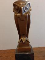 Art deco bronzen beeld uil, Antiek en Kunst, Ophalen of Verzenden