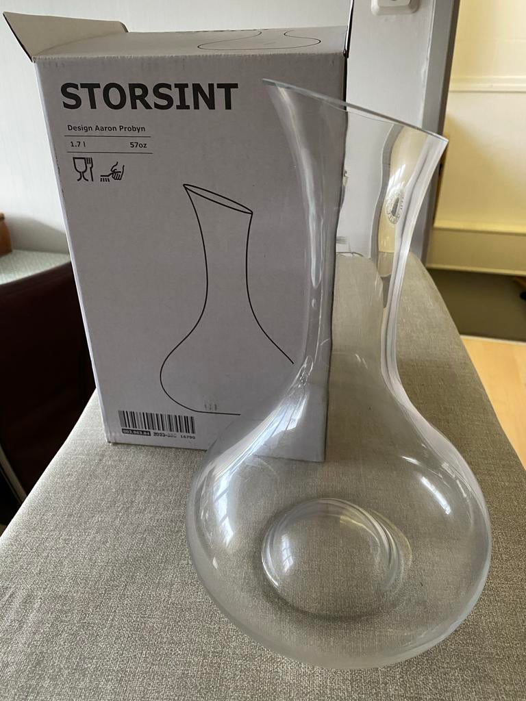 Glazen karaf - Stijlvol en functioneel, Wit, Ophalen of Verzenden, Minder dan 50 cm, Glas
