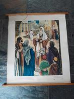 Oude Wandplaat Bijbelse Scène, Antiek en Kunst, Ophalen of Verzenden, Geschiedenis