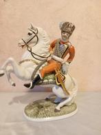 Antiek groot beeld huzaar te paard, Antiek en Kunst, Ophalen of Verzenden