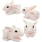 Mini dieren konijnen van hars huidskleur 4 stuks 1 x 2 x 1 c, Nieuw, Overige typen, Ophalen of Verzenden
