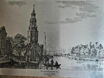 Gezicht op de Oudeschans en Montelbaanstoren - Reproductie beschikbaar voor biedingen