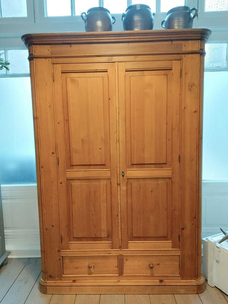 Oud grenen legkast met laden, Huis en Inrichting, Kasten | Wandmeubels, Gebruikt, 150 tot 200 cm, Minder dan 150 cm, 25 tot 50 cm