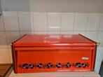 Vintage Brabantia Broodtrommel - Oranje met Bloemen, Huis en Inrichting, Ophalen of Verzenden, Gebruikt
