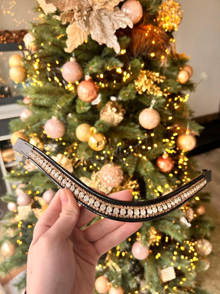 Zwarte lak glitter frontriem, Dieren en Toebehoren, Paarden en Pony's | Hoofdstellen en Tuigage, Dressuur, Ophalen of Verzenden
