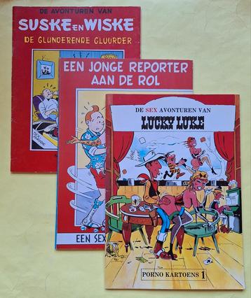 Seksavonturen Kuifje, Suske & Wiske, Lucky Luke - 3 strips beschikbaar voor biedingen