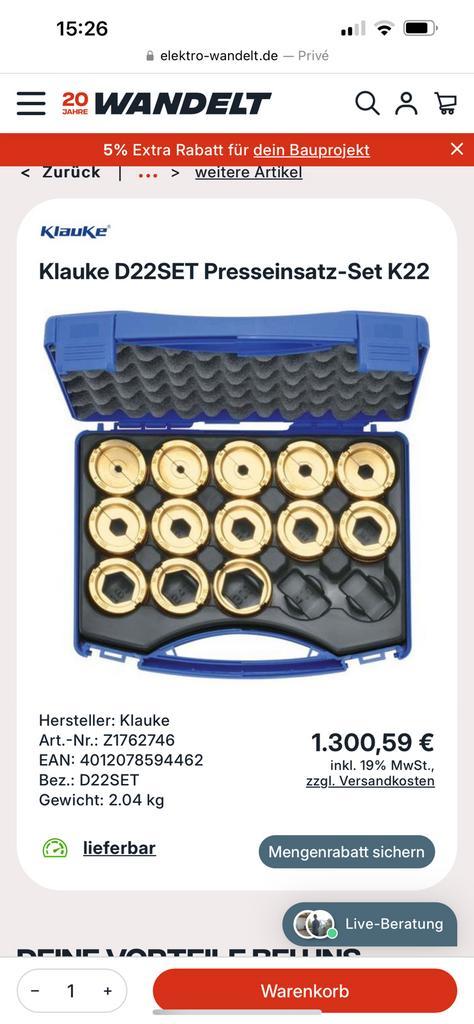 Klauke D22 en R22 Inzetsukken 13-delige SETS Nieuw, Doe-het-zelf en Verbouw, Gereedschap | Machine-onderdelen en Toebehoren, Nieuw