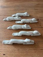 Art Deco Porseleinen Messenleggers Lengte 13cm hond haas, Antiek en Kunst, Ophalen of Verzenden