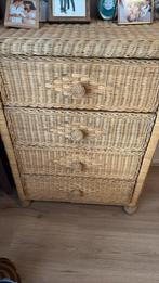 Rieten lade kast, Ophalen, Gebruikt, 50 tot 100 cm, 3 of 4 laden