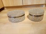 2 kristallen potten / koekjes dozen uit +- 1920, Ophalen