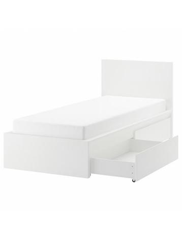 Eenpersoons wit bed Malm IKEA