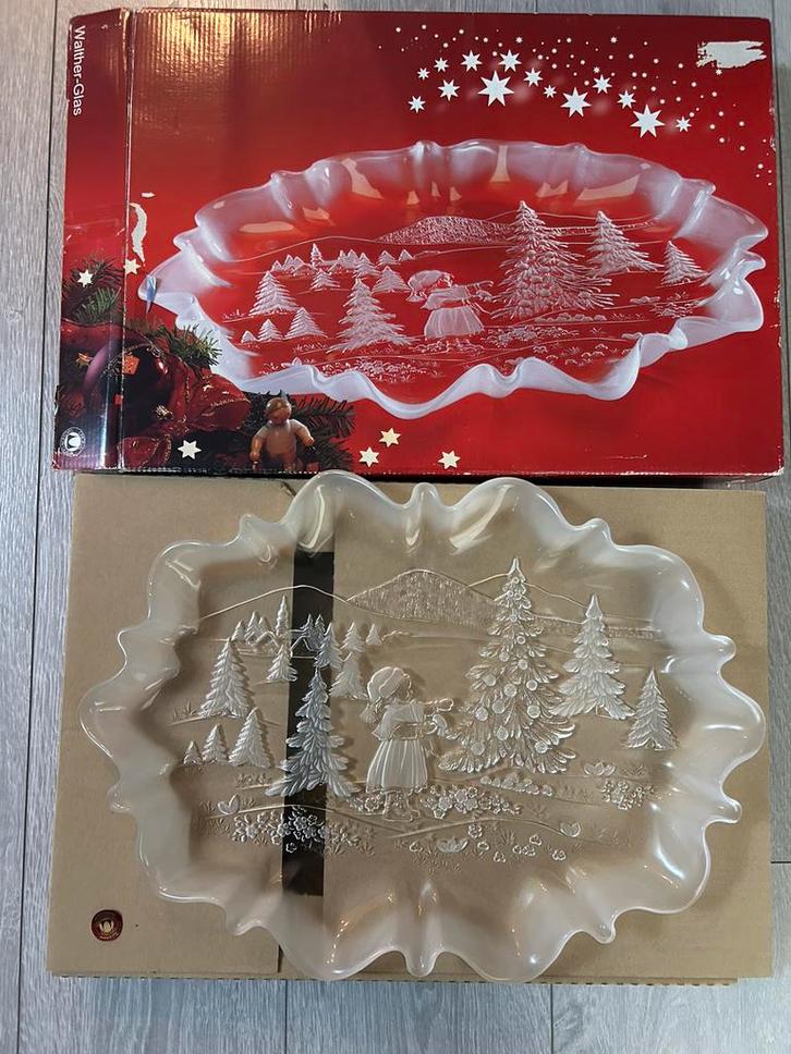 Walther Glas Weihnachtsteller Kristall Schaal - 44cm, Huis en Inrichting, Woonaccessoires | Schalen en Manden, Zo goed als nieuw